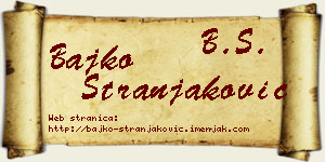 Bajko Stranjaković vizit kartica